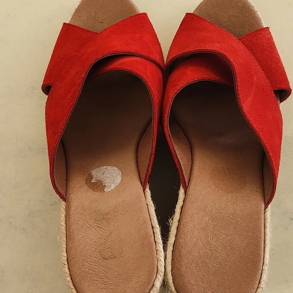 Picon Calzados Leather Espadrille Wedge Shoes 9.5 Handmade in Spain